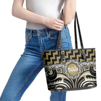 Aotearoa Waikato Tainui Leather Tote Bag Maori Iwi Poutama Puhoro Tattoo LT14 - Polynesian Pride