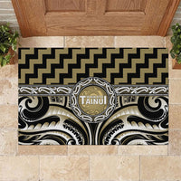 Aotearoa Waikato Tainui Rubber Doormat Maori Iwi Poutama Puhoro Tattoo LT14 Old Yellow - Polynesian Pride