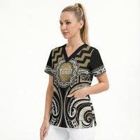 Aotearoa Waikato Tainui Personalised Scrub Top Maori Iwi Poutama Puhoro Tattoo LT14 - Polynesian Pride