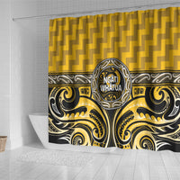 Aotearoa Ngati Whatua Shower Curtain Maori Iwi Poutama Puhoro Tattoo LT14 - Polynesian Pride