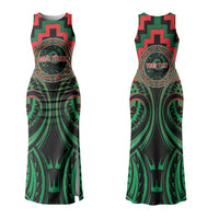 Aotearoa Ngai Tuhoe Personalised Couples Matching Tank Maxi Dress and Long Sleeve Button Shirt Maori Iwi Poutama Puhoro Tattoo LT14 - Polynesian Pride