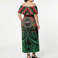 Aotearoa Ngai Tuhoe Personalised Off Shoulder Maxi Dress Maori Iwi Poutama Puhoro Tattoo LT14 - Polynesian Pride