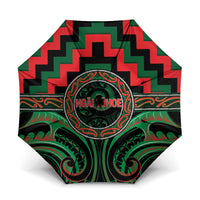 Aotearoa Ngai Tuhoe Umbrella Maori Iwi Poutama Puhoro Tattoo LT14 One Size Folded 11.42 inch Opened Diameter 37.4 inch Green - Polynesian Pride