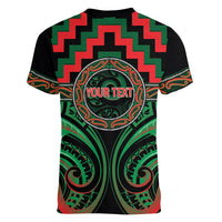 Aotearoa Ngai Tuhoe Personalised Women V-Neck T-Shirt Maori Iwi Poutama Puhoro Tattoo LT14 - Polynesian Pride