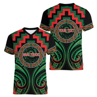 Aotearoa Ngai Tuhoe Personalised Women V-Neck T-Shirt Maori Iwi Poutama Puhoro Tattoo LT14 - Polynesian Pride