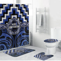 Aotearoa Ngati Tuwharetoa Bathroom Set Maori Iwi Poutama Puhoro Tattoo LT14 Bathroom Set (4 pcs) Blue - Polynesian Pride