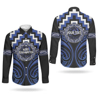 Aotearoa Ngati Tuwharetoa Personalised Couples Matching Short Sleeve Bodycon Dress and Long Sleeve Button Shirt Maori Iwi Poutama Puhoro Tattoo LT14 - Polynesian Pride