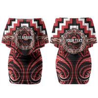 Aotearoa Te Arawa Personalised Couples Matching Off Shoulder Short Dress and Hawaiian Shirt Maori Iwi Poutama Puhoro Tattoo LT14 - Polynesian Pride