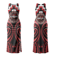 Aotearoa Te Arawa Personalised Couples Matching Tank Maxi Dress and Hawaiian Shirt Maori Iwi Poutama Puhoro Tattoo LT14 - Polynesian Pride