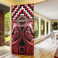 Aotearoa Te Arawa Personalised Door Cover Maori Iwi Poutama Puhoro Tattoo LT14 - Polynesian Pride