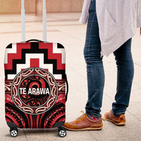 Aotearoa Te Arawa Luggage Cover Maori Iwi Poutama Puhoro Tattoo LT14 Red - Polynesian Pride