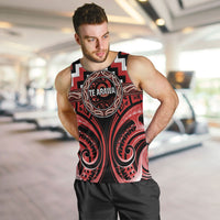 Aotearoa Te Arawa Personalised Men Tank Top Maori Iwi Poutama Puhoro Tattoo LT14 Red - Polynesian Pride