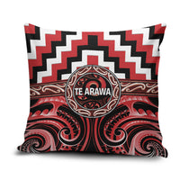 Aotearoa Te Arawa Pillow Cover Maori Iwi Poutama Puhoro Tattoo LT14 Red - Polynesian Pride