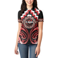 Aotearoa Te Arawa Personalised Women Polo Shirt Maori Iwi Poutama Puhoro Tattoo LT14 - Polynesian Pride