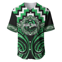 Aotearoa Ngai Tahu Personalised Baseball Jersey Maori Iwi Poutama Puhoro Tattoo LT14 Green - Polynesian Pride