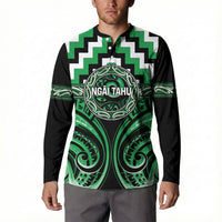 Aotearoa Ngai Tahu Personalised Button Sweatshirt Maori Iwi Poutama Puhoro Tattoo LT14 - Polynesian Pride
