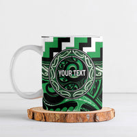 Aotearoa Ngai Tahu Personalised Ceramic Mug Maori Iwi Poutama Puhoro Tattoo LT14 Green - Polynesian Pride