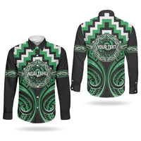 Aotearoa Ngai Tahu Personalised Couples Matching Mermaid Dress and Long Sleeve Button Shirt Maori Iwi Poutama Puhoro Tattoo LT14 - Polynesian Pride