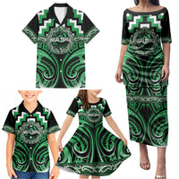 Aotearoa Ngai Tahu Personalised Family Matching Puletasi and Hawaiian Shirt Maori Iwi Poutama Puhoro Tattoo LT14 - Polynesian Pride