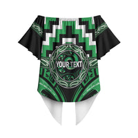 Aotearoa Ngai Tahu Personalised Off Shoulder Wrap Waist Top Maori Iwi Poutama Puhoro Tattoo LT14 - Polynesian Pride