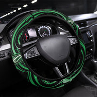 Aotearoa Ngai Tahu Steering Wheel Cover Maori Iwi Poutama Puhoro Tattoo LT14 Universal Fit Green - Polynesian Pride