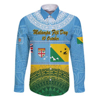 Personalised Malampa Fiji Day Family Matching Short Sleeve Bodycon Dress and Hawaiian Shirt 10 October Fijian Tapa Flag Style