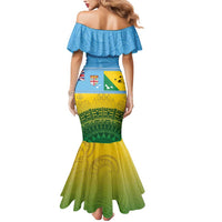 Personalised Malampa Fiji Day Mermaid Dress 10 October Fijian Tapa Flag Style