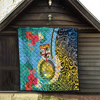 Vanuatu Malampa Fiji Day Quilt Happy 10 October With Maps Tropical Flowers