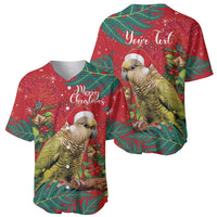 Personalised New Zealand Kakapo Christmas Baseball Jersey Meri Kirihimete Silver Fern Mix Pohutukawa LT14 - Polynesian Pride