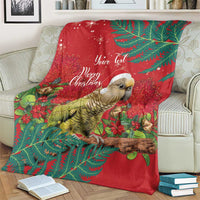Personalised New Zealand Kakapo Christmas Blanket Meri Kirihimete Silver Fern Mix Pohutukawa LT14 - Polynesian Pride