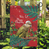 Personalised New Zealand Kakapo Christmas Garden Flag Meri Kirihimete Silver Fern Mix Pohutukawa LT14 Garden Flag Red - Polynesian Pride