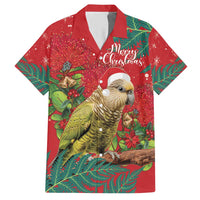 Personalised New Zealand Kakapo Christmas Hawaiian Shirt Meri Kirihimete Silver Fern Mix Pohutukawa LT14 Red - Polynesian Pride