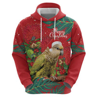 Personalised New Zealand Kakapo Christmas Hoodie Meri Kirihimete Silver Fern Mix Pohutukawa LT14 - Polynesian Pride
