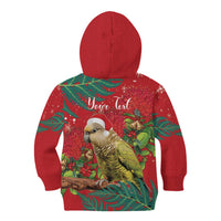 Personalised New Zealand Kakapo Christmas Kid Hoodie Meri Kirihimete Silver Fern Mix Pohutukawa LT14 - Polynesian Pride