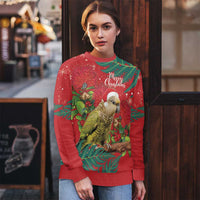 Personalised New Zealand Kakapo Christmas Ugly Christmas Sweater Meri Kirihimete Silver Fern Mix Pohutukawa LT14 - Polynesian Pride
