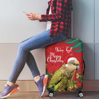 Personalised New Zealand Kakapo Christmas Luggage Cover Meri Kirihimete Silver Fern Mix Pohutukawa LT14 - Polynesian Pride