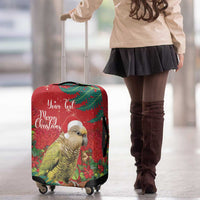 Personalised New Zealand Kakapo Christmas Luggage Cover Meri Kirihimete Silver Fern Mix Pohutukawa LT14 - Polynesian Pride