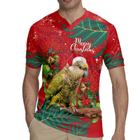 Personalised New Zealand Kakapo Christmas Rugby Jersey Meri Kirihimete Silver Fern Mix Pohutukawa LT14 - Polynesian Pride