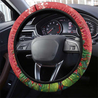 New Zealand Kakapo Christmas Steering Wheel Cover Meri Kirihimete Silver Fern Mix Pohutukawa LT14 - Polynesian Pride
