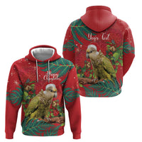 Personalised New Zealand Kakapo Christmas Zip Hoodie Meri Kirihimete Silver Fern Mix Pohutukawa LT14 - Polynesian Pride