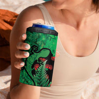 New Zealand Gecko Christmas 4 in 1 Can Cooler Tumbler Meri Kirihimete Paua Shell Mix Pohutukawa LT14 - Polynesian Pride