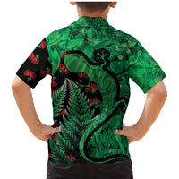 New Zealand Gecko Christmas Family Matching Mermaid Dress and Hawaiian Shirt Meri Kirihimete Paua Shell Mix Pohutukawa LT14 - Polynesian Pride