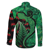 New Zealand Gecko Christmas Family Matching Off The Shoulder Long Sleeve Dress and Hawaiian Shirt Meri Kirihimete Paua Shell Mix Pohutukawa LT14 - Polynesian Pride