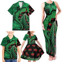 New Zealand Gecko Christmas Family Matching Tank Maxi Dress and Hawaiian Shirt Meri Kirihimete Paua Shell Mix Pohutukawa LT14 - Polynesian Pride