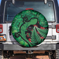 New Zealand Gecko Christmas Spare Tire Cover Meri Kirihimete Paua Shell Mix Pohutukawa LT14 Green - Polynesian Pride