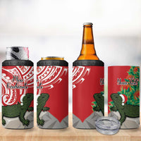 Personalised New Zealand Tuatara Christmas 4 in 1 Can Cooler Tumbler Meri Kirihimete Aotearoa Maori Mix Pohutukawa LT14 - Polynesian Pride