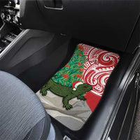Personalised New Zealand Tuatara Christmas Car Mats Meri Kirihimete Aotearoa Maori Mix Pohutukawa LT14 - Polynesian Pride