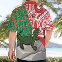 Personalised New Zealand Tuatara Christmas Hawaiian Shirt Meri Kirihimete Aotearoa Maori Mix Pohutukawa LT14 - Polynesian Pride