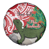 Personalised New Zealand Tuatara Christmas Spare Tire Cover Meri Kirihimete Aotearoa Maori Mix Pohutukawa LT14 - Polynesian Pride