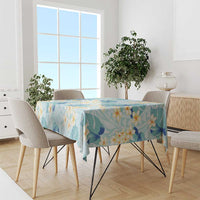 Pastel Cyan Tropical Hawaii Tablecloth Seamless Monstera Plumeria Hawaiian Pattern - Polynesian Pride